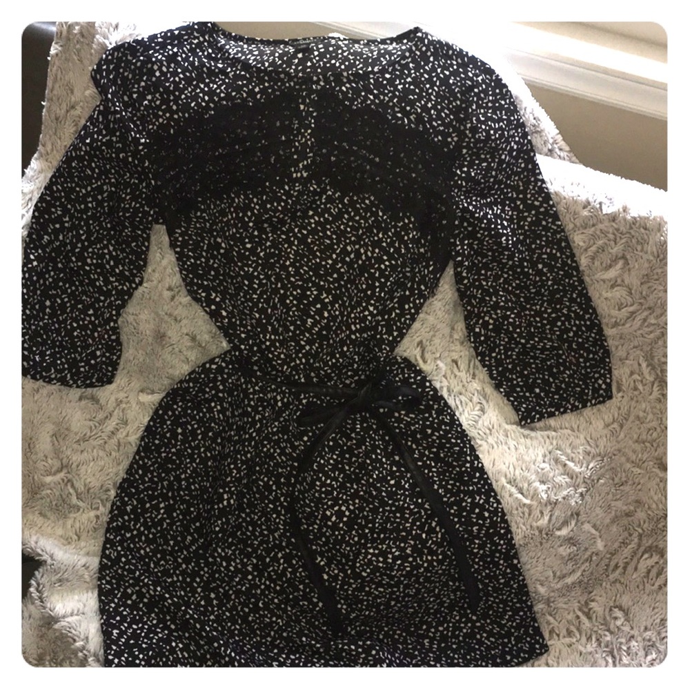 Ann Taylor black and cream lace cutout dress!